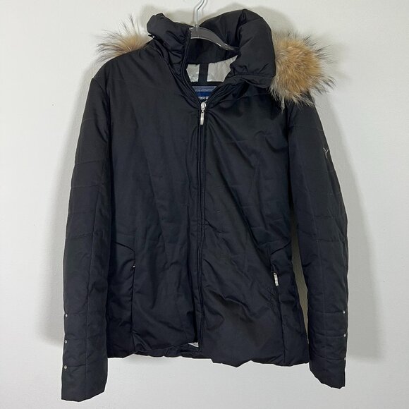 FERA Ski Parka Jacket black sz 16 thermolite insulation rhinestone trim - Picture 1 of 13